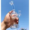 Trasparente Recycler Glass Water Bong Dab Rig Fumo spesso Shisha Narghilè Pipe Clear Smoke Pipe Oil Dab Rigs Con ciotola 14mm Commercio all'ingrosso