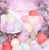 Decorações de casamento Misture decorações de casamento de balão colorido espessado em forma de coração em forma de coração decoração de festa de aniversário opcional 1bag/100pcs
