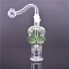 Małe mini szklane bongs rura wodna Hookah Blunt Bubbler Palące rury wodne Ręcznie sucha rura zioła odrobina słomy łapacz popiołu z męską szklaną rurę palnika oleju 10 zestawów