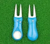 Golf-Trainingshilfen, Metall-Kunststoff-Golf-Divot-Werkzeug, Mini, tragbar, verstellbar, Sportzubehör, praktisch, Stretch-Reparatur, grüne Gabel, viele Farben