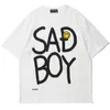 T-shirt pour hommes Summer manches courtes Sad Boy Imprimer Hip Hop Oversize Coton Casual Harajuku Streetwear Top T-shirts Hommes Vêtements 210601