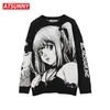 ATSUNNY Mens Hip Hop Streetwear Harajuku Sweater Vintage Retro Japanese Style Anime Girl Knitted Autumn Cotton Pullover 210918