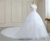 Kryształowe sukienki ślubne z koralikami 2021 Nowa biała suknia ślubna w dużych rozmiarach ładna koronkowa na szyi sukienka w stylu Afryki