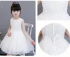 CALDO bianco grande fiocco ragazze abiti per tulle pizzo neonato spettacolo fiore ragazza vestito per matrimonio e compleanno offerta speciale 738 V2