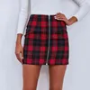 Womens Casual Skirt Plaid Slim High Waist Zipper Package Hip Fashion Ladies Mini Pencil Skirt 2021 Spring Summer New Plus Size X0428