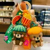 Urso de frutas Chaveiro Titular dos desenhos animados Animal Anel Chaveiro Anel das Mulheres Mens Jóias Charms Moda Trend Saco Pingente Casal Chaveiros Acessórios