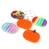 Halloween Pumpkin Shape Pioneer Rainbow Kids Toys Sensory Autism Stress Relief Push Pop Bubble Silicone Puzzle Toy Game4121012