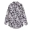 Leopard Retro Långärmad Skjorta Kvinnor Höst Loose Print Tops Streetwear Chiffon Blouse Office Lady Blusas 10543 210512