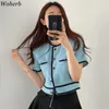 Woherb Women Jacket Fashion Office Ladies Coat Korean Vintage Clothes Single Breasted Patchwork Jackor Tunna Beskurna Toppar 210928