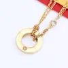 Fashion Letter Gold Chain Love Necklace Pendant For Women Party Lovers Gift Titanium Steel Jewelry Womens Silver Rose Custom Neckl239S