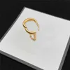 Retro Double Letter Band Ringar Designer European American Ring Temperament Justerbara Golden Bands Smycken