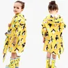 Nowy Słodkie Mały Wodoodporny Nylon Rain Płaszcz Pingwin Pattern Chłopiec Dzieci Dziewczyny Wiatroodporny Poncho Przedszkole Student Baby Baby Raincoat 210320