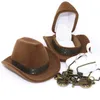 حقائب المجوهرات، أكياس الإبداعية رعاة البقر قبعة شكل خواتم مربع مجوهرات عرض تخزين حالة C7AF