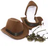 Pochettes à bijoux, sacs Creative Cowboy Hat Shape Rings Box Bijoux Présentoir Mallette de rangement C7AF