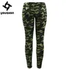 Youaxon Femme S-XXXXXL Plus Taille Chic Camo Army Green Skinny Jeans pour femmes Femme Camouflage Pantalon crayon court 210322