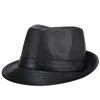 Manlig höst och vinter pu läder fedora hattar stora huvud man plus storlek jazzhatt 57 cm 58 cm 59 cm bred rim delm22