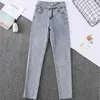Zweireihige Stretch-Jeans mit hoher Taille, weibliche Ins, schlanke, schlanke Füße, enge Neun-Punkt-Hosen, modischer Wild-Bleistift 210423