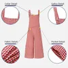 여름 와이드 레그 rompers 여성 빈티지 격자 무늬 민소매 느슨한 jumpsuits 바지 캐주얼 헐렁한 바지 플러스 크기 210709