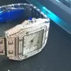 Полный бриллиант мужчинам наблюдает за тем, как женщины смотрят Quartz Movement Iced Out Shine Birsteck Wristeck Lifestyle Водонепроницаемые высококачественные аналоговые часы Fash214Z