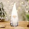 Gnome de Noël sans visage fait à la main à carreaux noirs et blancs Forêt Old Man Doll Décorations de plateau à plusieurs niveaux LLB12338