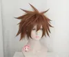 Party Masken Spiel Kingdom Hearts III Sora Perücken Kurze braune hitzebeständige Kunsthaar Cosplay C196258h