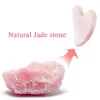 Natuurlijke Jade Gua Sha Scraper Board Massage Rose Quartz Guasha Stone voor Face Neck Skin Lifting Rimpel Remover Beauty Care J032