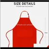 Textiles Home & Garden2 Pack Adjustable Bib Apron Resistant With 2 Pockets Cooking Kitchen Aprons For Bbq Ding, Women Men Chef, Red Drop Deli