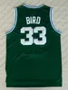 최고 품질의 자수 #34 Paul Pierce Jerseys 흰색 녹색 Indiana State Sycamores 33# Larry Bird Jersey 20# Ray Allen 5 Kevin Garnett jerse