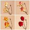 5Pcs Artificial Flower 2 Heads of Rose Branch for Home Accessories Wedding Roses Bouquet Road Leads Decoration Fake Flowers