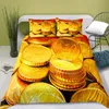 Defina a cama Luxury 3D Modern Modern Counsic Print US $ RMB e UK Pound Coin Pattern Duvet Capa Passagem rica engraçada