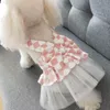 Dog Apparel Pet Clothes Spot Supply Clothing Spring Summer Princess Net Strap Skirt