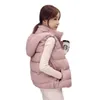 Jesień Zima W Dół Bawełna Kamizelka Kobiety Krótkie Szczupłe Małe Dziewczyny Uczni Z Kapturem Płaszcz Bez Rękawów Koreański Chic Różowy Outwear H702 211123