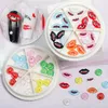 Fashion Mix Colors Resin Classical Clock Rhinestone For Nail Art Decoration Three-dimensional Kiss Lips Styling Fingernail Manicure DIY Accessories