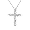 Collar de la cruz de la joyería del diseñador 925 plata esterlina colgante cadena de clavícula uno gramo de mosan diamante d color collares de moda regalo personalidad marea