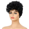 Short Straight Synthetic Wig Burgundy Color Pelucas High Temperature Fiber Perruques Simulation Human Hair Wigs WIG-376