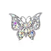 Rhinestone Butterfly Brooch Wedding Crystal Insect Bouquet Hijab Scarf Pin Women Jewelry Gift