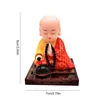 Interior Decorations Solar Shake Head Little Monk Bring Good Fortune Car Decoration Crafts Gift Lovely Sculptures Cute Monks Buddh220Z