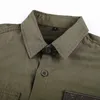 Cargo Shirts for Men Military Style Casual Long Sleeve Tactical Men's Spring Pocket Button Male Letter Printing 210626