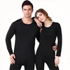 Thermo ondergoed mannen elastische strakke lange johns dunne effen kleur Basis fitness onderbroek en onderbrekers vrouwen instellen maat L tot 6XL 211211