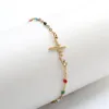 Charm Bracelets 1 PC Fashion 304 Stainless Steel For Women Gold Plated At Random Enamel Mixed Shape Gift Jewelry 18cm Long Fawn22