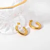 Aro huggie mancha de aço inoxidável impermeável livre de forma de aço inoxidável para mulheres abertas design círculo jóias