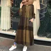 Roupas étnicas Vestido de hijab muçulmano Mulheres vintage de manga longa marocain kaftan maxi 2022 outono imprimido vestidos fêmea manto solto plus size