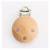 5pcs Baby Teethers Pacifier Holders Clips Natural Safe Wooden Baby Teething Ring 70mm Necklace Bracelet DIY Craft Wood Rings Toy Teether Gift 1228 Y2