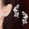 Stud coréen noeud papillon Zircon cristal papillon boucles d'oreilles pour femmes Simple brillant brillant bijoux accessoires
