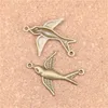 63 sztuk Antique Srebrny Brąz Plated Swallow Bird Connecotr Charms Wisiorek DIY Naszyjnik Bransoletka Bransoletka Ustalenia 37 * 29mm