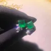 ReaLytrust Fashion 99mm Square Synthesis Colombian Emerald Stud Earrings Silver 925 Jewelry Women Wedding Party 2106166637045