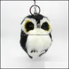 Key Rings Jewelry Cute Girls Rabbit Fur Pom Owl Chain Women Fluffy Pompon Nighthawk Keychain On Bag Car Trinket Female Party Gifts Drop Deli