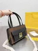 Evening Bag Fashion Handbag Shoule Leather Designer Brand Crossbody Female Double Print Colorblock Street Purses 220307