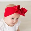 Grote boog baby hoofdband voor meisje brede geribbelde nylon hairdband headwrap peuter kinderen haren accessoires DH0468