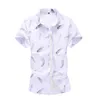 Letnia koszula męska krótki rękaw plaża bawełniana pościel kwiatowy koszule oddychające fajne koszule 5xl 6xl 7xl 210528